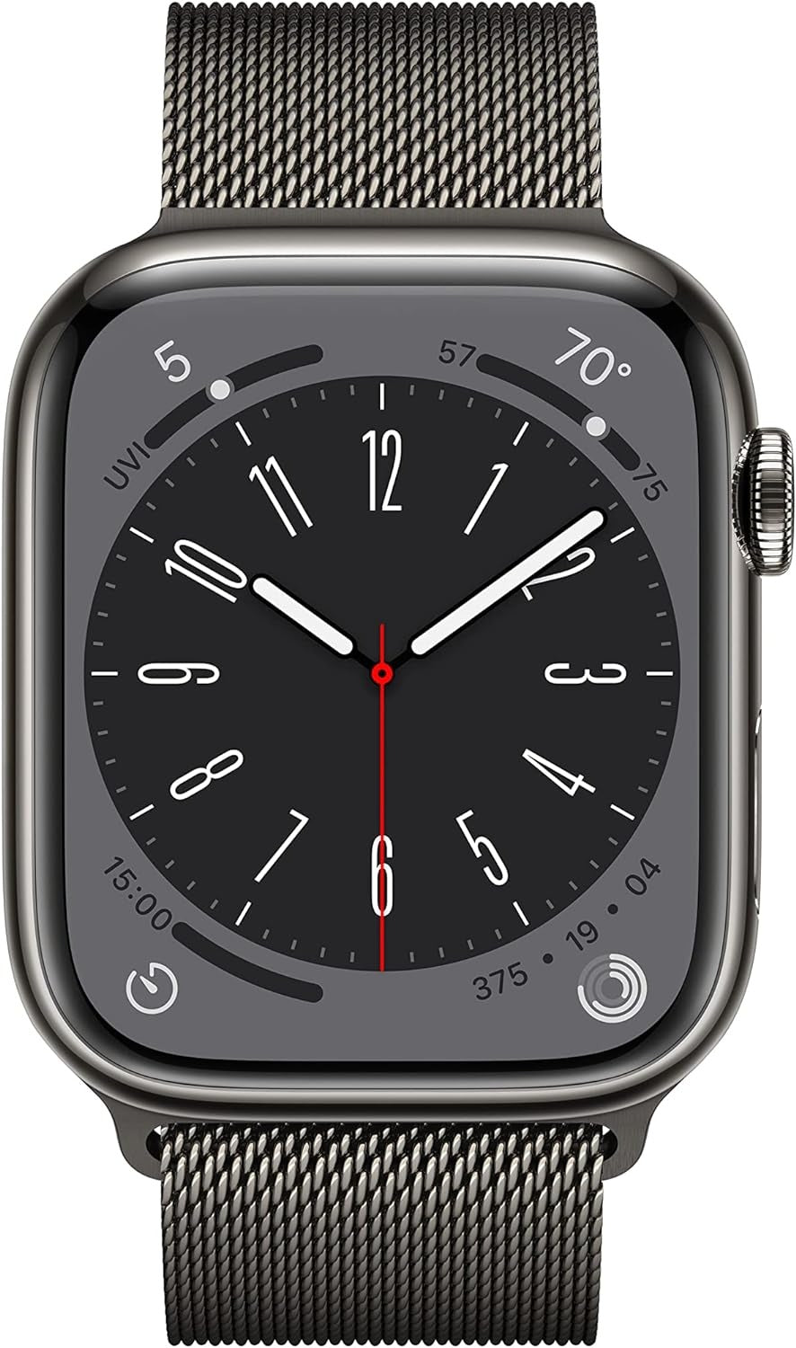 Apple Watch Series 8 (GPS+LTE) 45MM Graphite Stainless Steel Case Milanese Loop (Certified Refurbished)