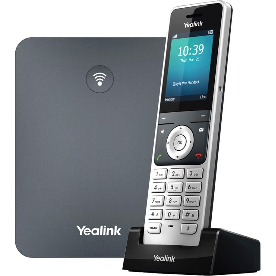 Yealink W76P IP Cordless Phone and Corded base station - Silver, Classic Gray (Renewed)