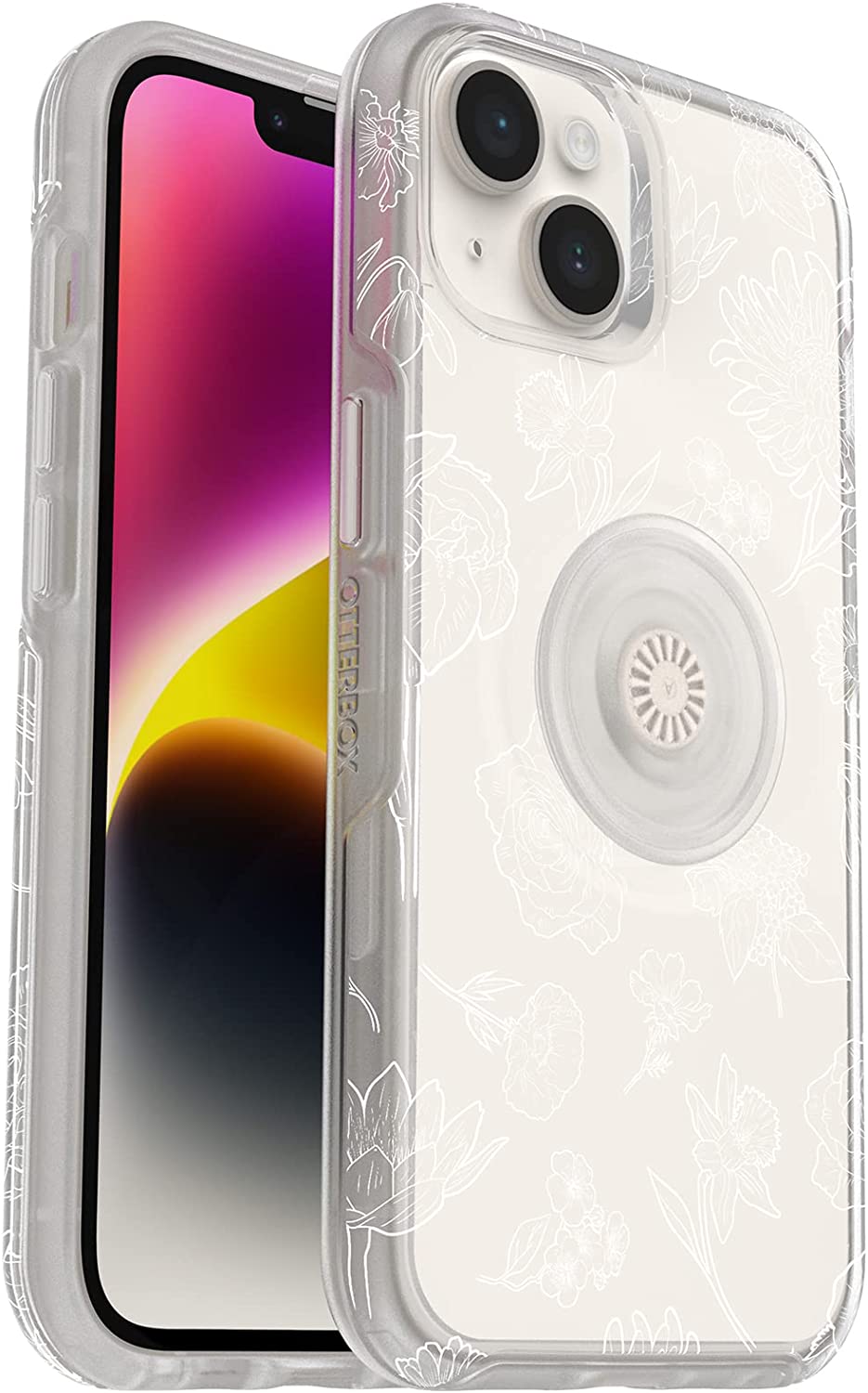 OtterBox + POP Clear Case for Apple iPhone 14 - Flower Of The Month (Clear) (Certified Refurbished)