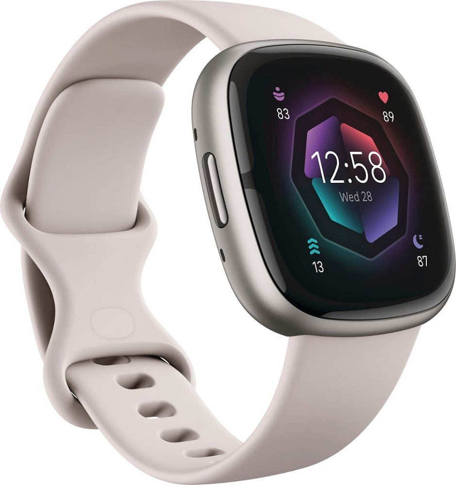 Fitbit Sense 2 Fitness Smartwatch - Lunar White (Certified Refurbished)