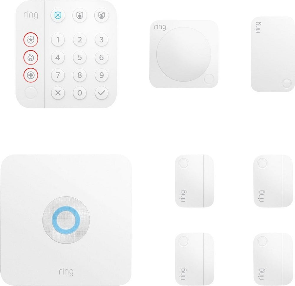 Ring Alarm 8-Piece Kit (2nd Gen) Home Security System Works w/Alexa - White (Certified Refurbished)