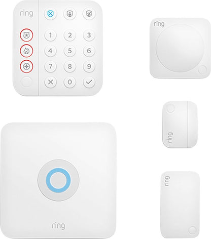 Ring Alarm 5-Piece Kit (2nd Gen) Home Security System, Works with Alexa - White (Certified Refurbished)