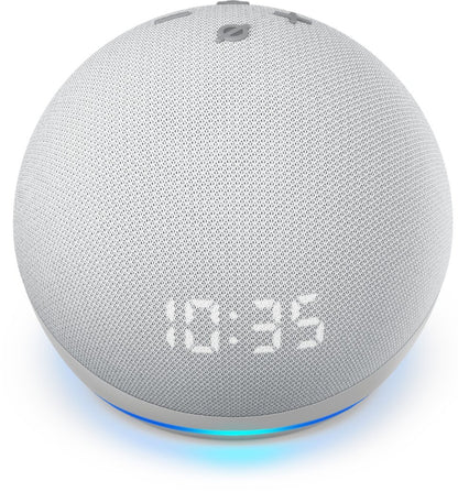 Amazon Echo Dot (4th Gen) Smart Speaker with Clock and Alexa - Glacier White (Certified Refurbished)