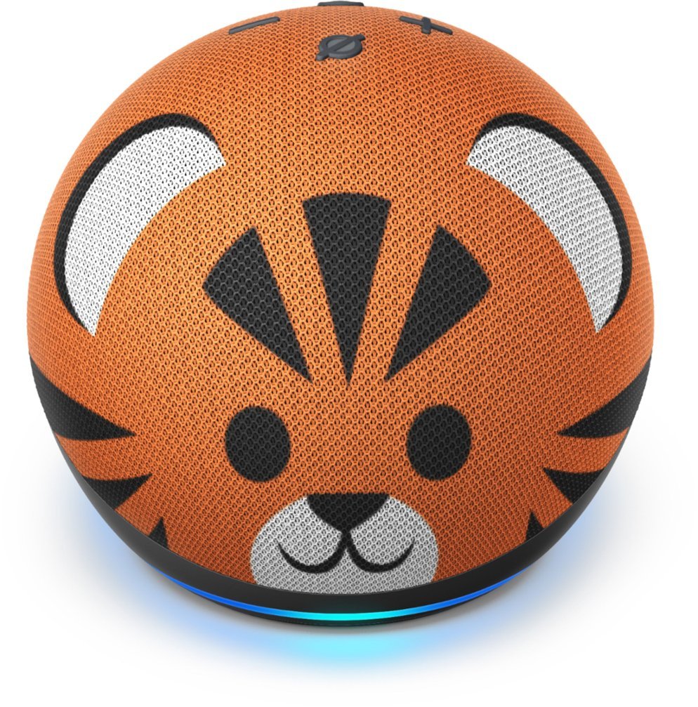 Amazon Echo Dot (4th Gen) Kids Edition Smart Speaker - Tiger (Certified Refurbished)