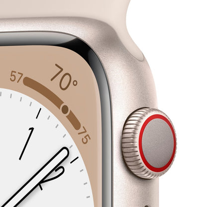 Apple Watch Series 8 (GPS + LTE) 41mm Starlight Aluminum Case &amp; Starlight Sport Band (Certified Refurbished)