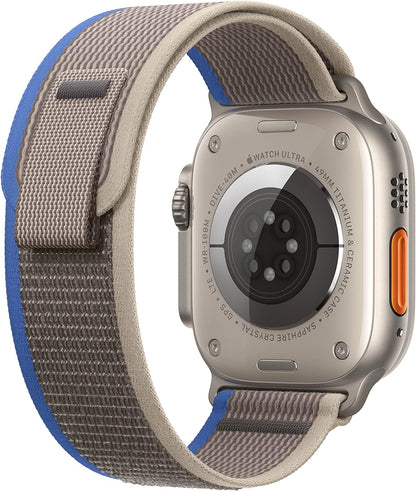 Apple Watch Ultra (GPS + LTE) 49mm Silver Titanium Case &amp; Blue/Gray Trail Loop - M/L (Certified Refurbished)