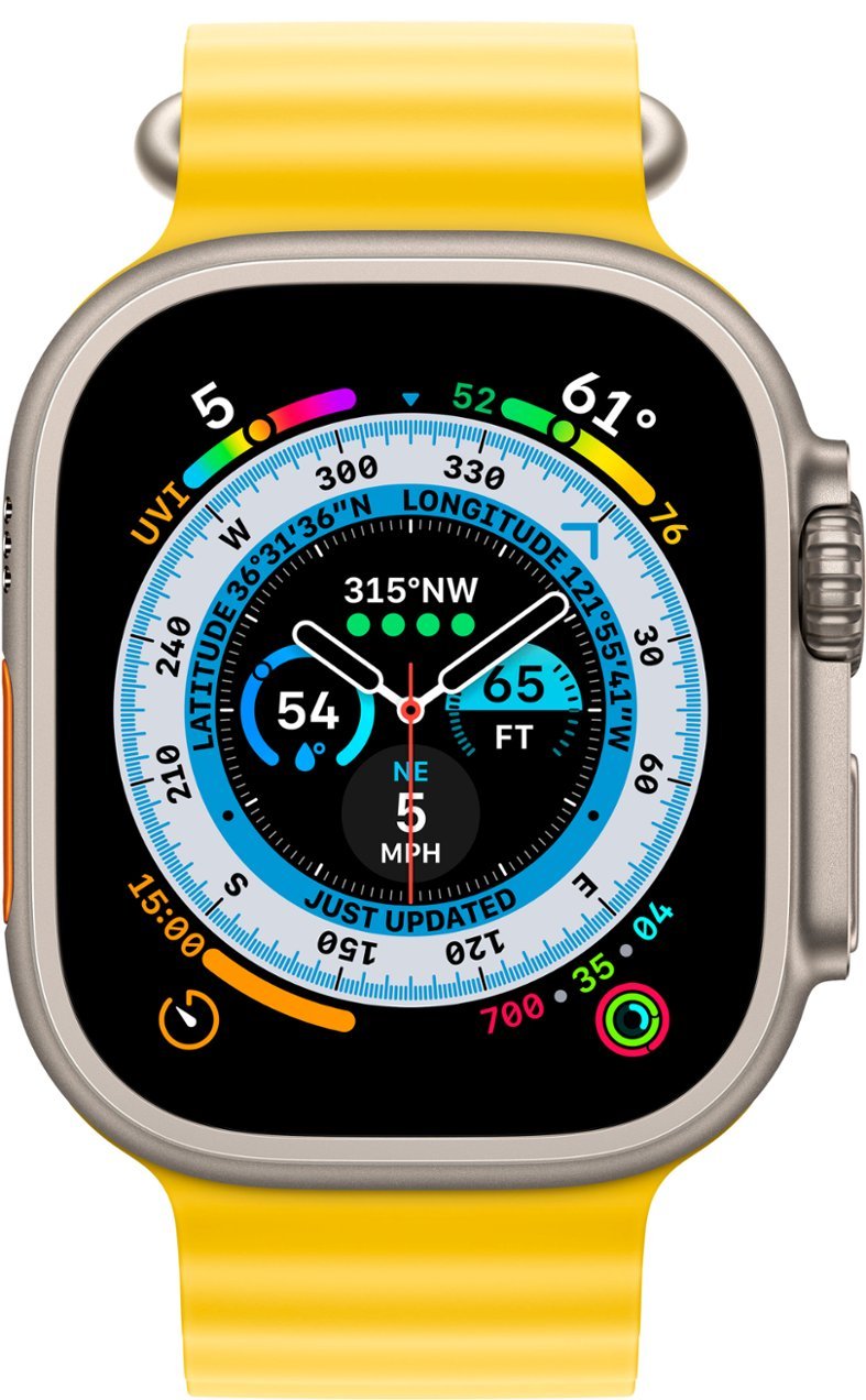 Apple Watch (GPS + LTE) - Series Ultra - 49MM Titanium Case Yellow Ocean Band (Certified Refurbished)