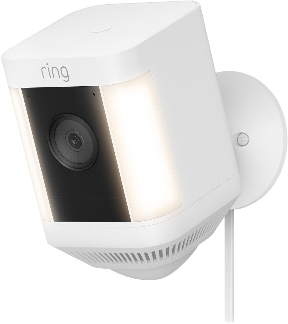 Ring Spotlight Cam Plus Outdoor/Indoor 1080p Plug-In Surveillance Camera - White (Certified Refurbished)