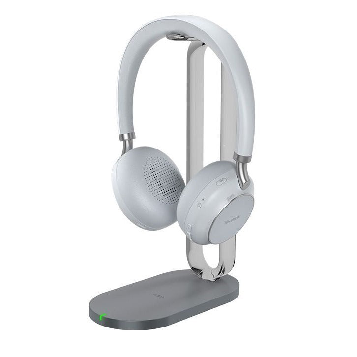 Yealink BH76 Bluetooth Headset with Charging Stand - Light Gray (Certified Refurbished)