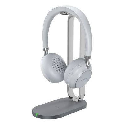 Yealink BH76 Bluetooth Headset with Charging Stand - Light Gray (Certified Refurbished)