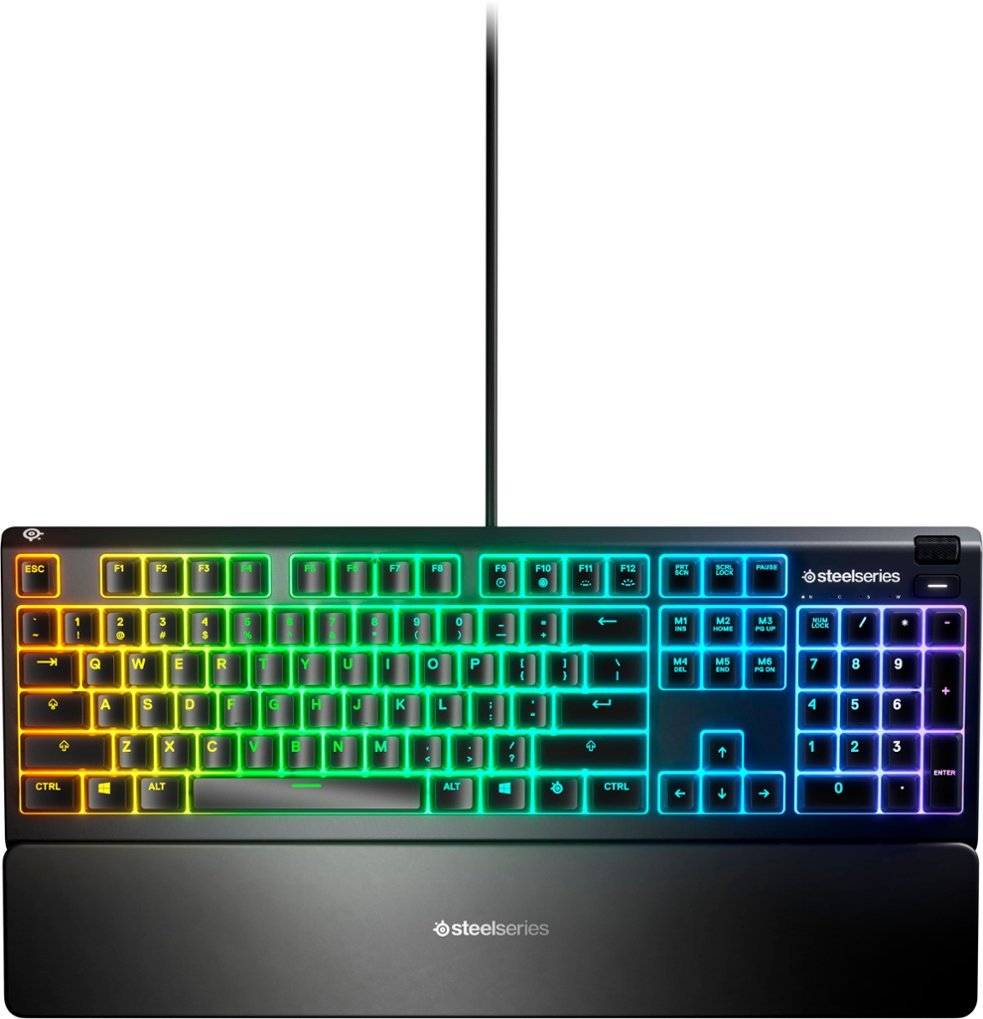 SteelSeries Apex 3 Full Size Wired IP32 Water Resistant Gaming Keyboard - Black (Certified Refurbished)