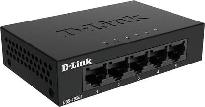 D-Link DGS-105GL 5-Port Gigabit Desktop Switch - Black (Certified Refurbished)