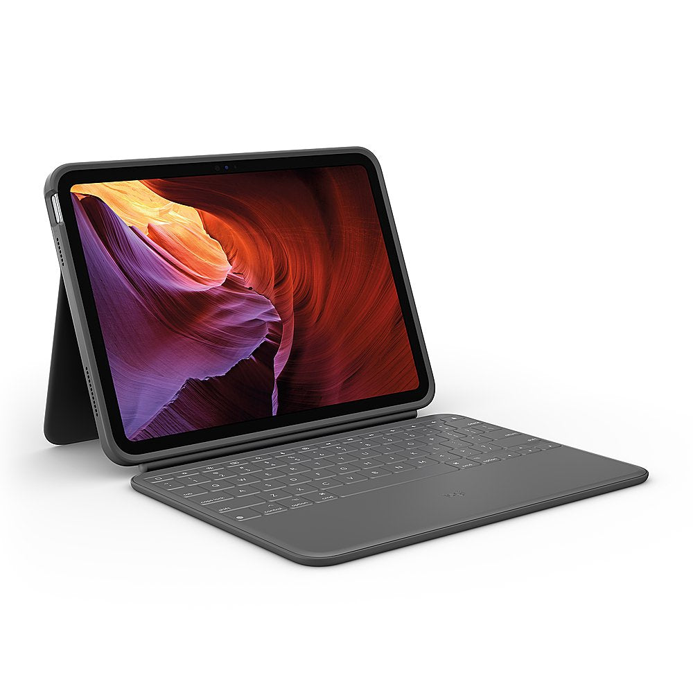 Logitech Rugged Folio Keyboard Case for Apple iPad (10th Gen) - Oxford Gray (Pre-Owned)