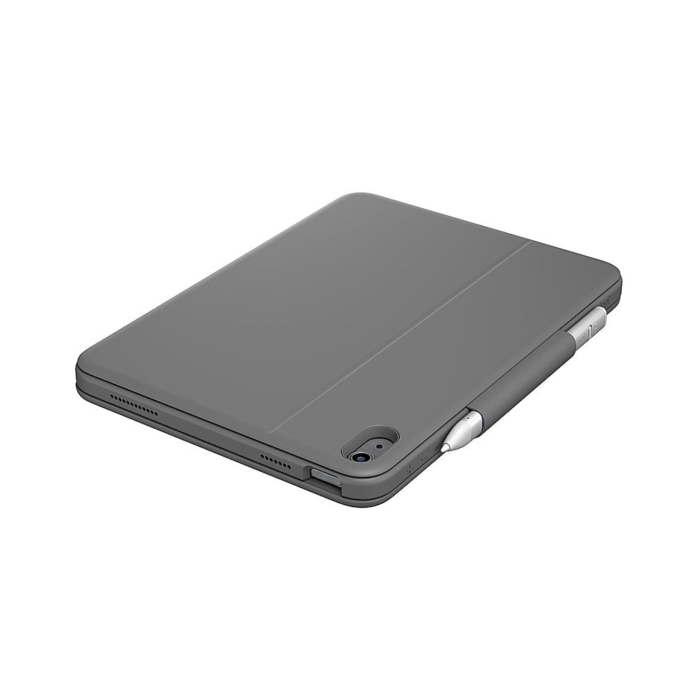 Logitech Rugged Folio Keyboard Case for Apple iPad (10th Gen) - Oxford Gray (Certified Refurbished)