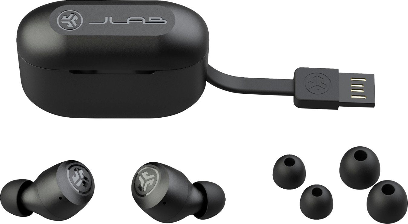 JLab GO Air POP True Wireless Bluetooth In Ear Headphones - Black (Certified Refurbished)