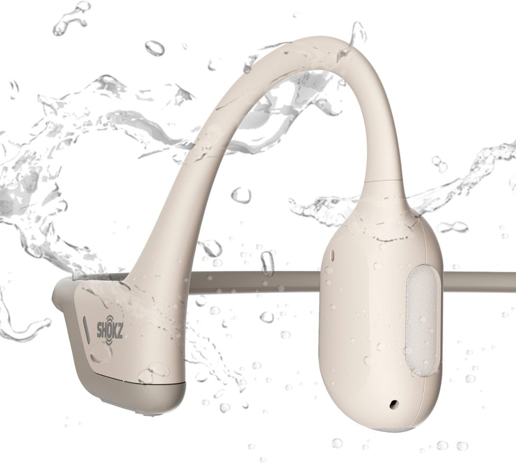 Shokz OpenRun Pro Premium Bone Conduction Open-Ear Sport Headphones - Beige (Certified Refurbished)