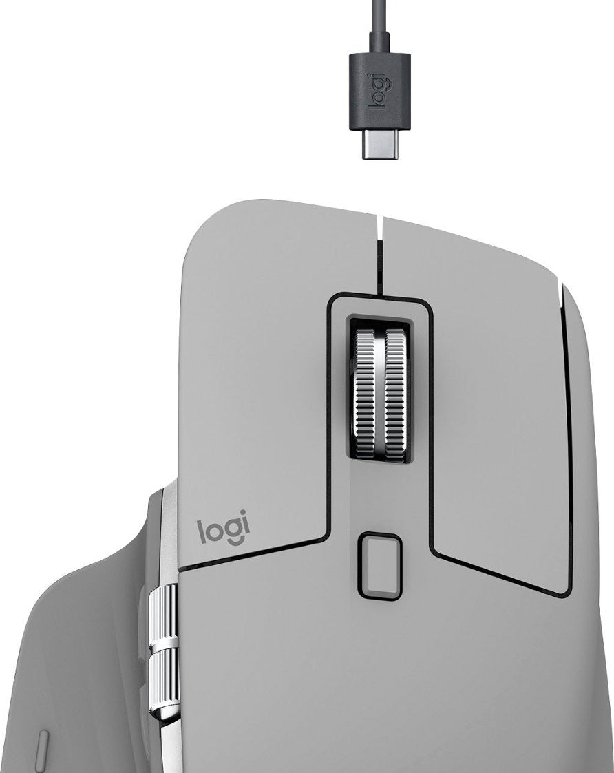 Logitech MX Master 3 Advanced Wireless USB/Bluetooth Laser Mouse - Mid Gray (Certified Refurbished)