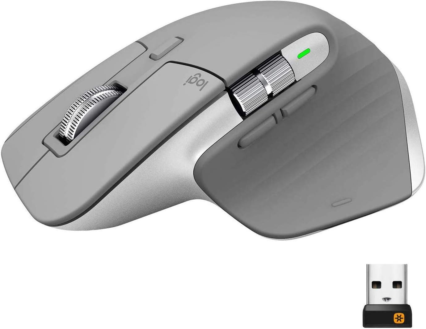 Logitech MX Master 3 Advanced Wireless USB/Bluetooth Laser Mouse - Mid Gray (Certified Refurbished)