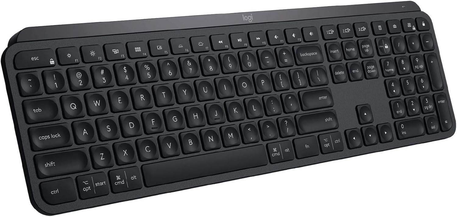 Logitech MX Keys Advanced Full-size Wireless Keyboard w/ Backlit keys - Black (Certified Refurbished)