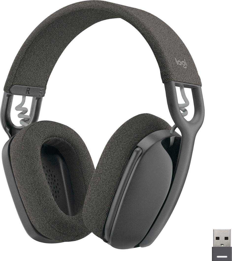Logitech Zone Vibe 125 Wireless Headphones with Microphone & Dongle - Graphite (Renewed)