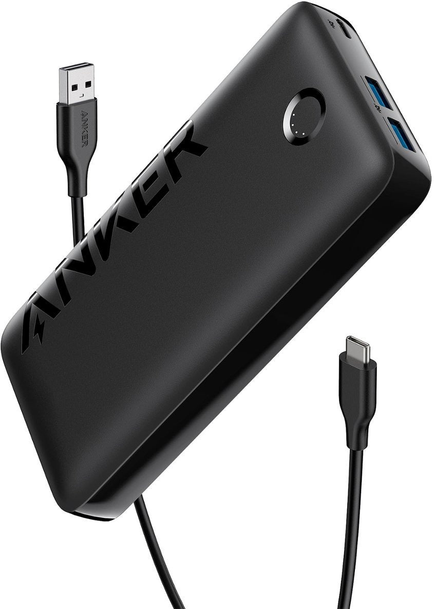 Anker - Power Bank (20000mAh, 20W, 1-Port) - Black (Certified Refurbished)