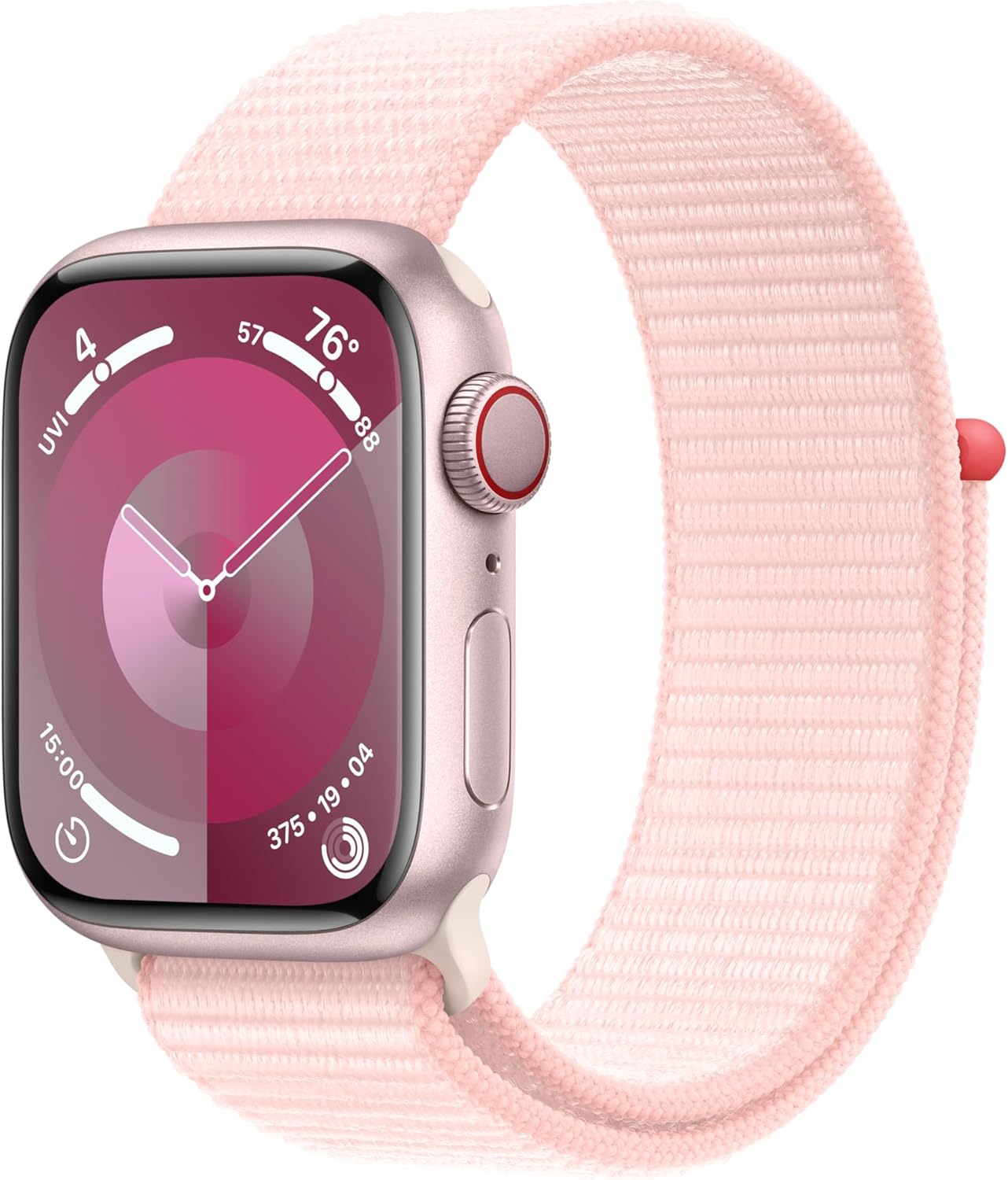 Apple Watch Series 9 (GPS + LTE) 41MM Pink Aluminum Case Light Pink Sport Loop (Pre-Owned)