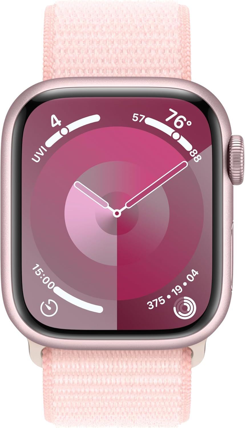 Apple Watch Series 9 (GPS + LTE) 41MM Pink Aluminum Case Light Pink Sport Loop (Pre-Owned)