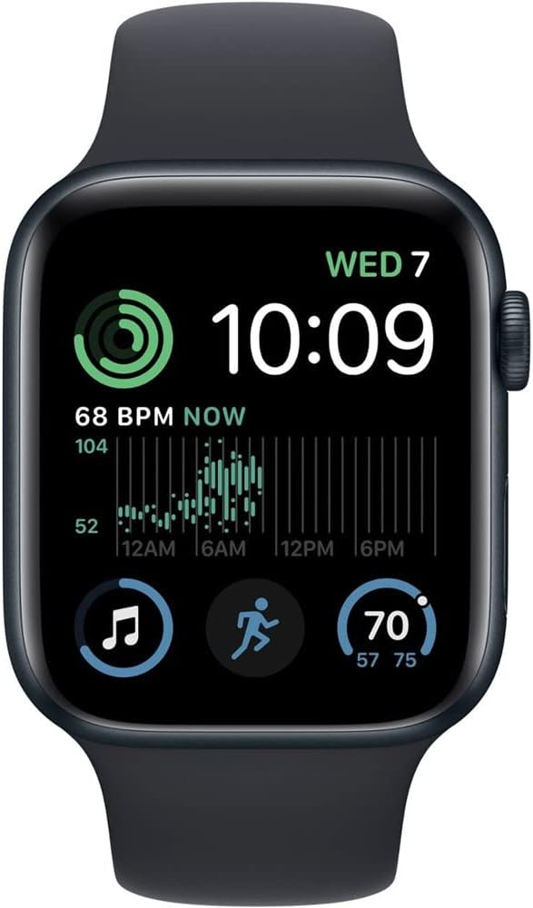 Apple Watch Series SE 2nd Gen (GPS) 40MM Midnight Aluminum Case Black Sport Band (Certified Refurbished)