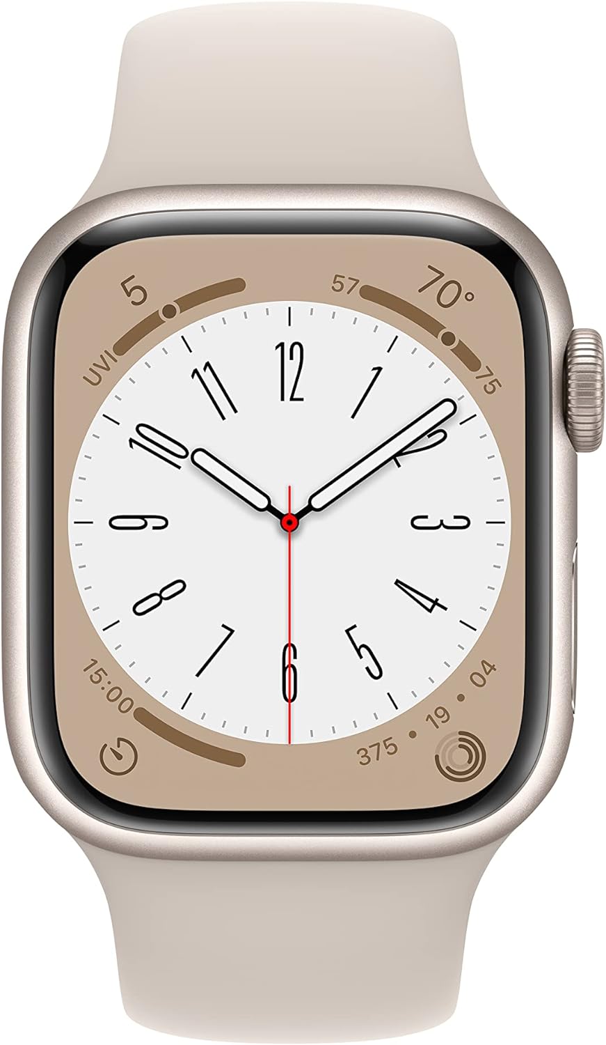 Apple Watch Series 8 (GPS) 41MM Starlight Aluminum Case & Starlight Sport Band (Renewed)