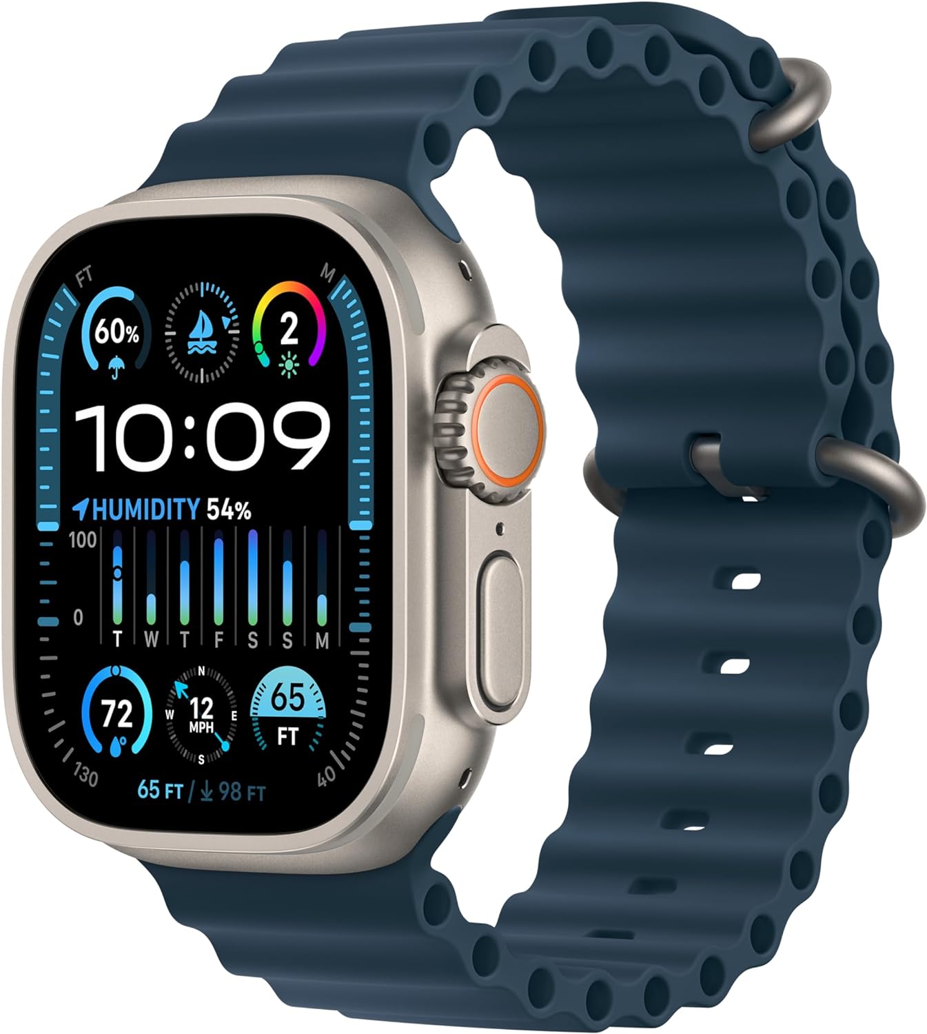 Apple Watch Ultra 2 (GPS + LTE) 49MM Titanium Case Blue Ocean Band (Refurbished)