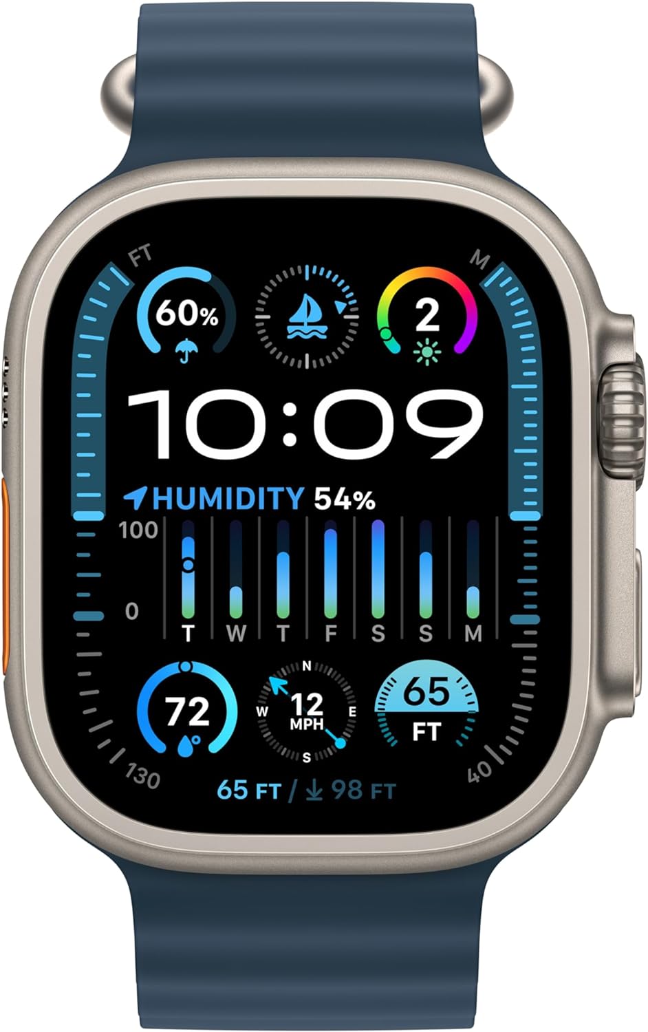 Apple Watch Ultra 2 (GPS + LTE) 49MM Titanium Case Blue Ocean Band (Refurbished)