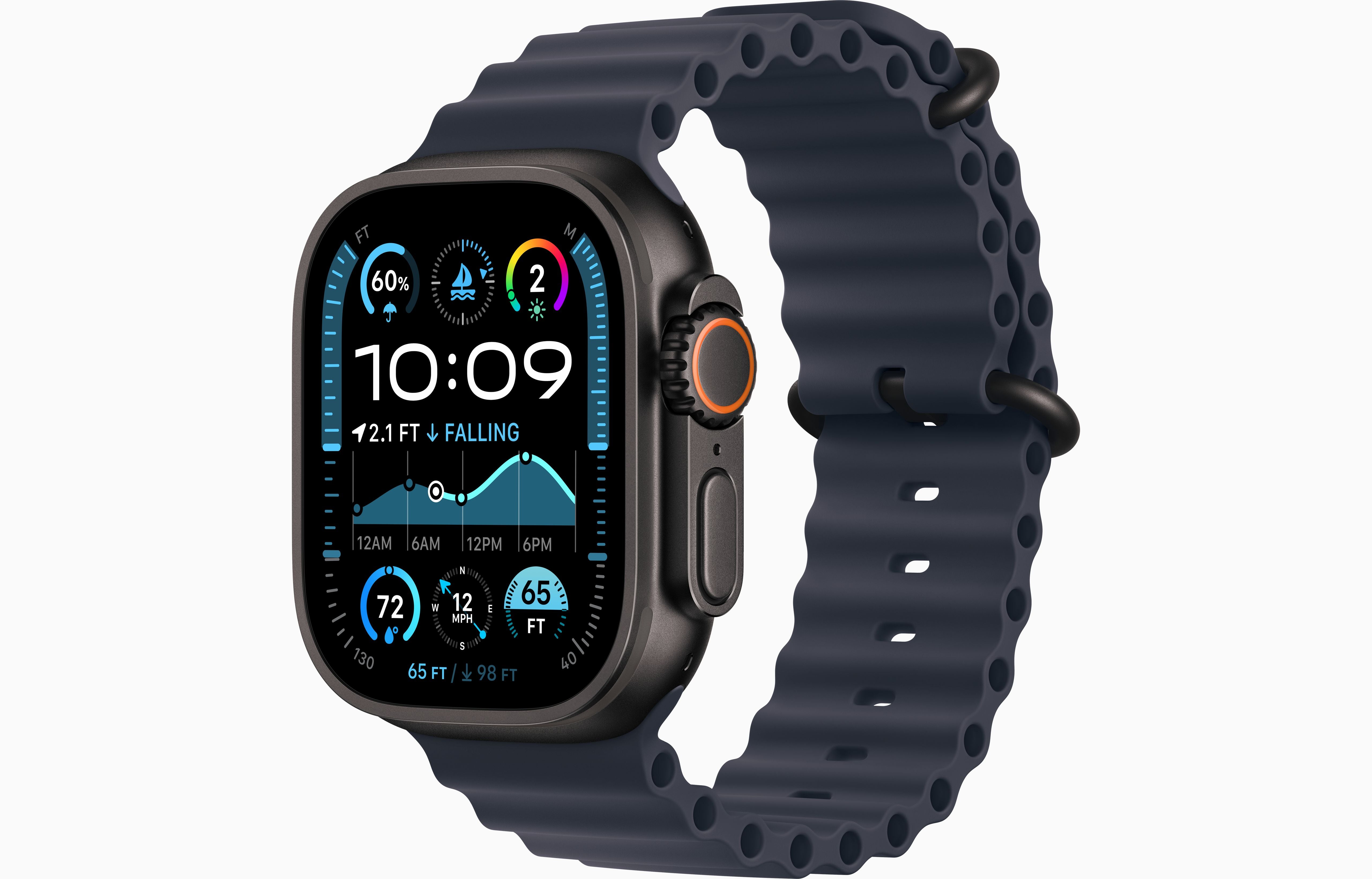 Apple Watch Ultra 2 (GPS + LTE) 49MM Black Titanium Case Blue Ocean Band (Refurbished)