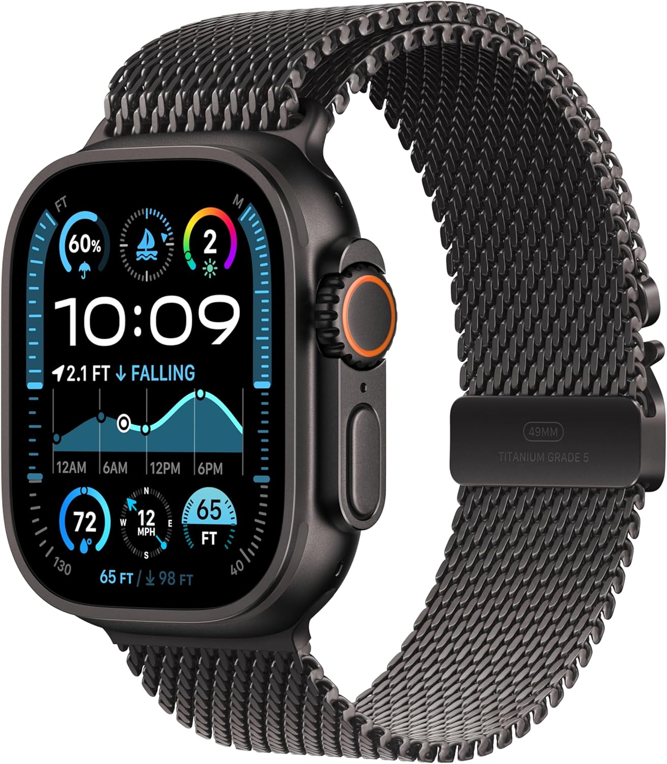 Apple Watch Ultra 2 (GPS + LTE) 49MM  Black Titanium Case Black Milanese Loop (Certified Refurbished)