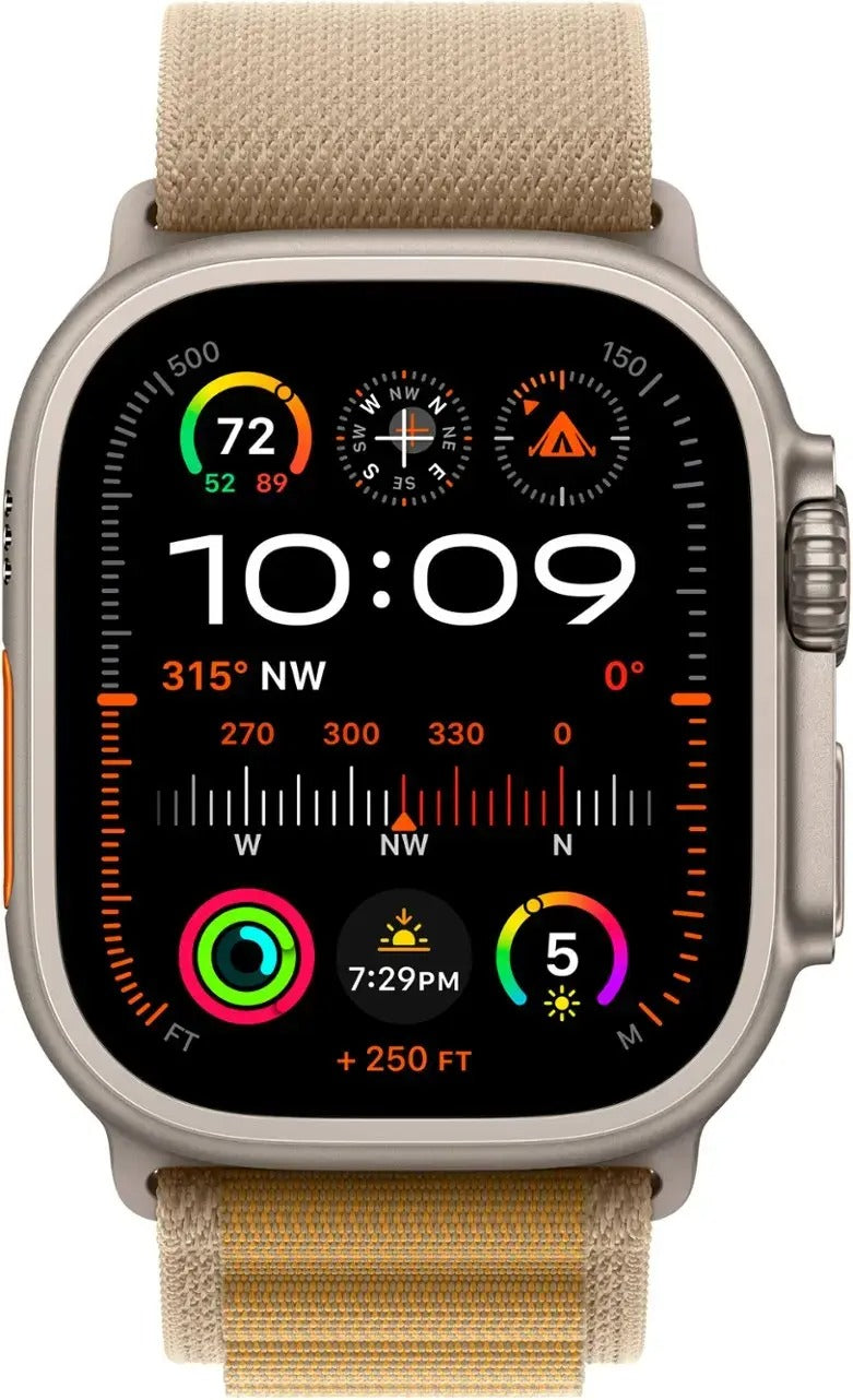 Apple Watch Ultra 2 (GPS + LTE) 49MM Titanium Case Tan Alpine Loop (Certified Refurbished)