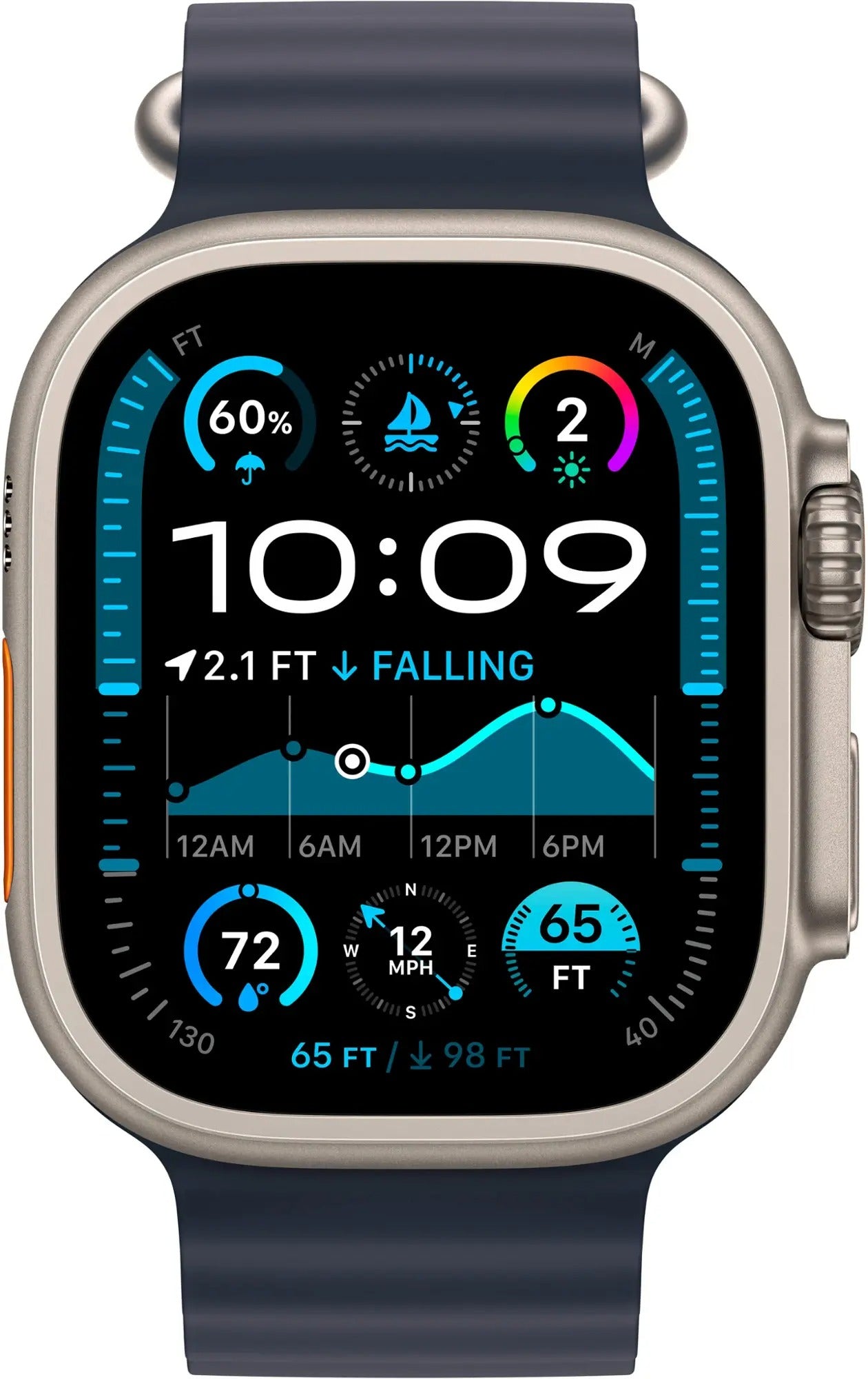 Apple Watch Ultra 2 (GPS + LTE) 49MM Titanium Case Navy Ocean Band (Refurbished)