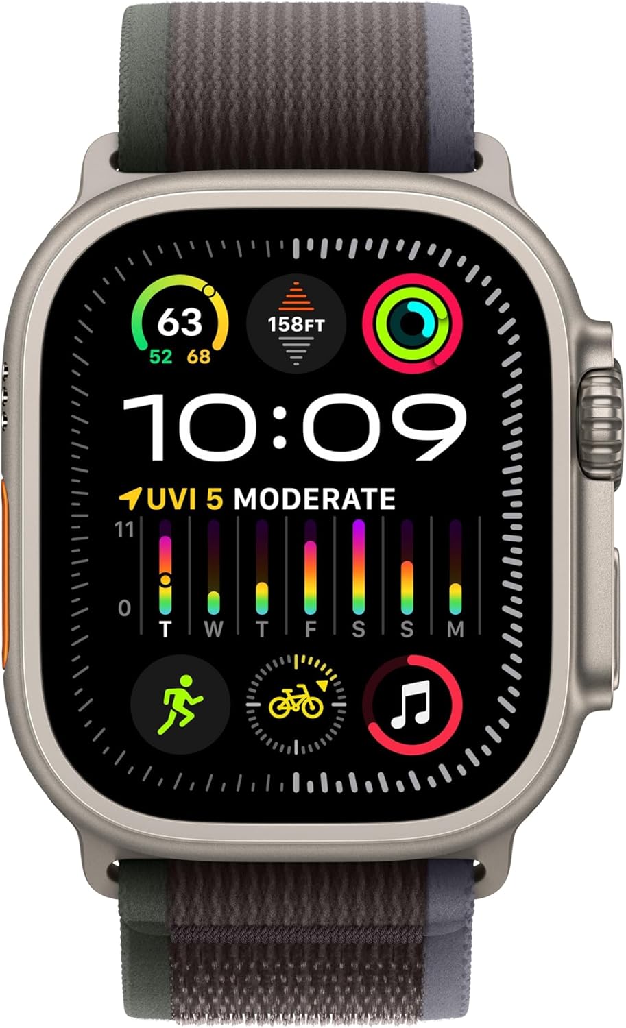 Apple Watch Ultra 2 (GPS + LTE) 49MM  Titanium Case with Blue/Black Trail Loop (Refurbished)