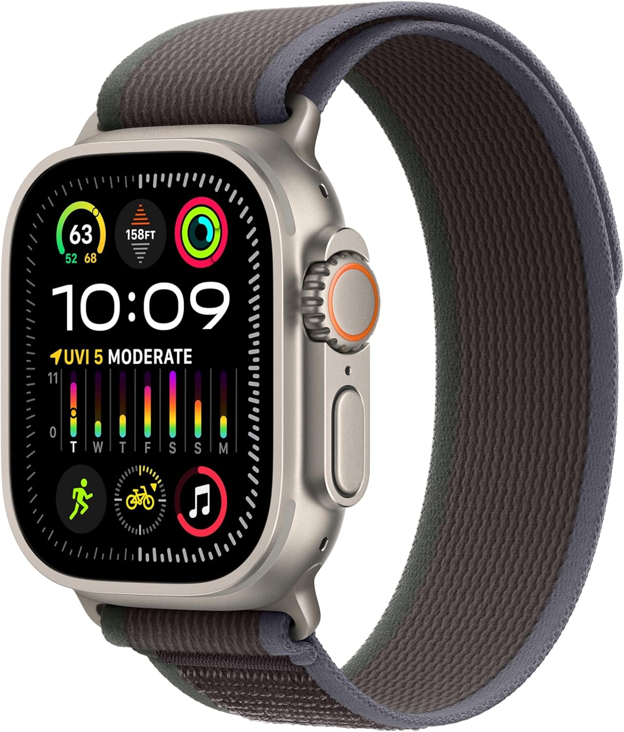 Apple Watch Ultra 2 (GPS + LTE) 49MM Titanium Case with Blue/Black Trail Loop (Pre-Owned)