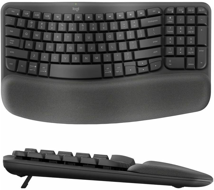 Logitech Wave Keys MK670 Combo, Wireless Ergonomic Keyboard w/ Mouse - Graphite (Refurbished)
