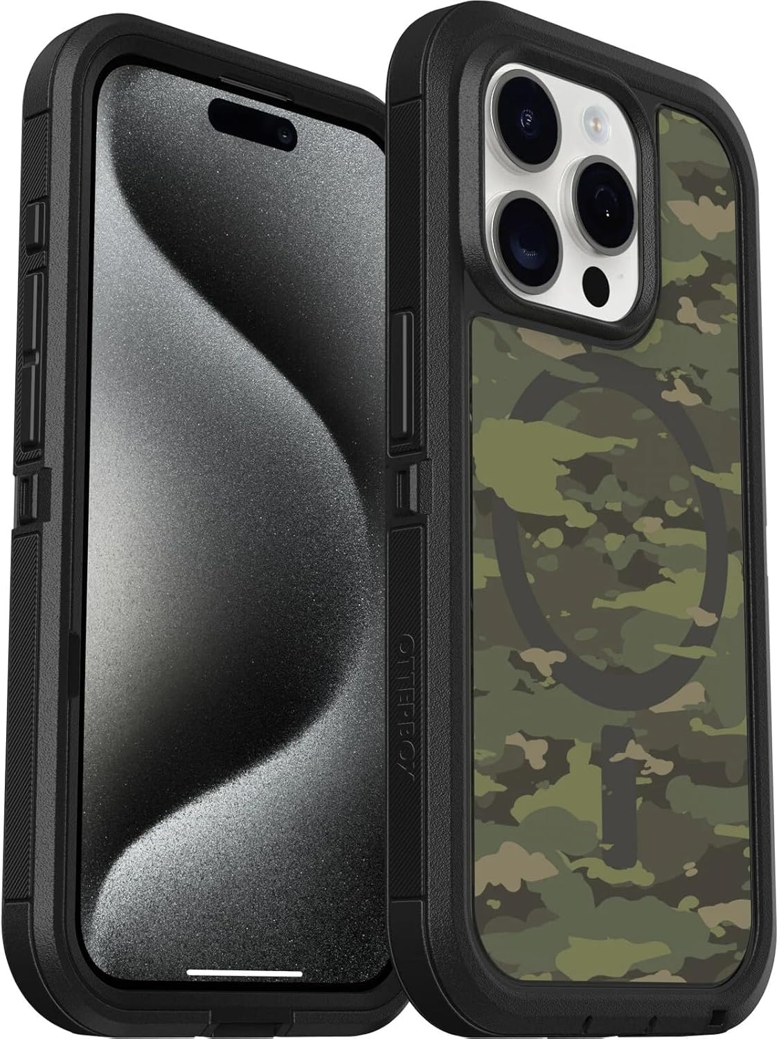 OtterBox DEFENDER SERIES XT case w/MagSafe for iPhone 15 Plus - Woodland Camo (77-93301) - Refurbished