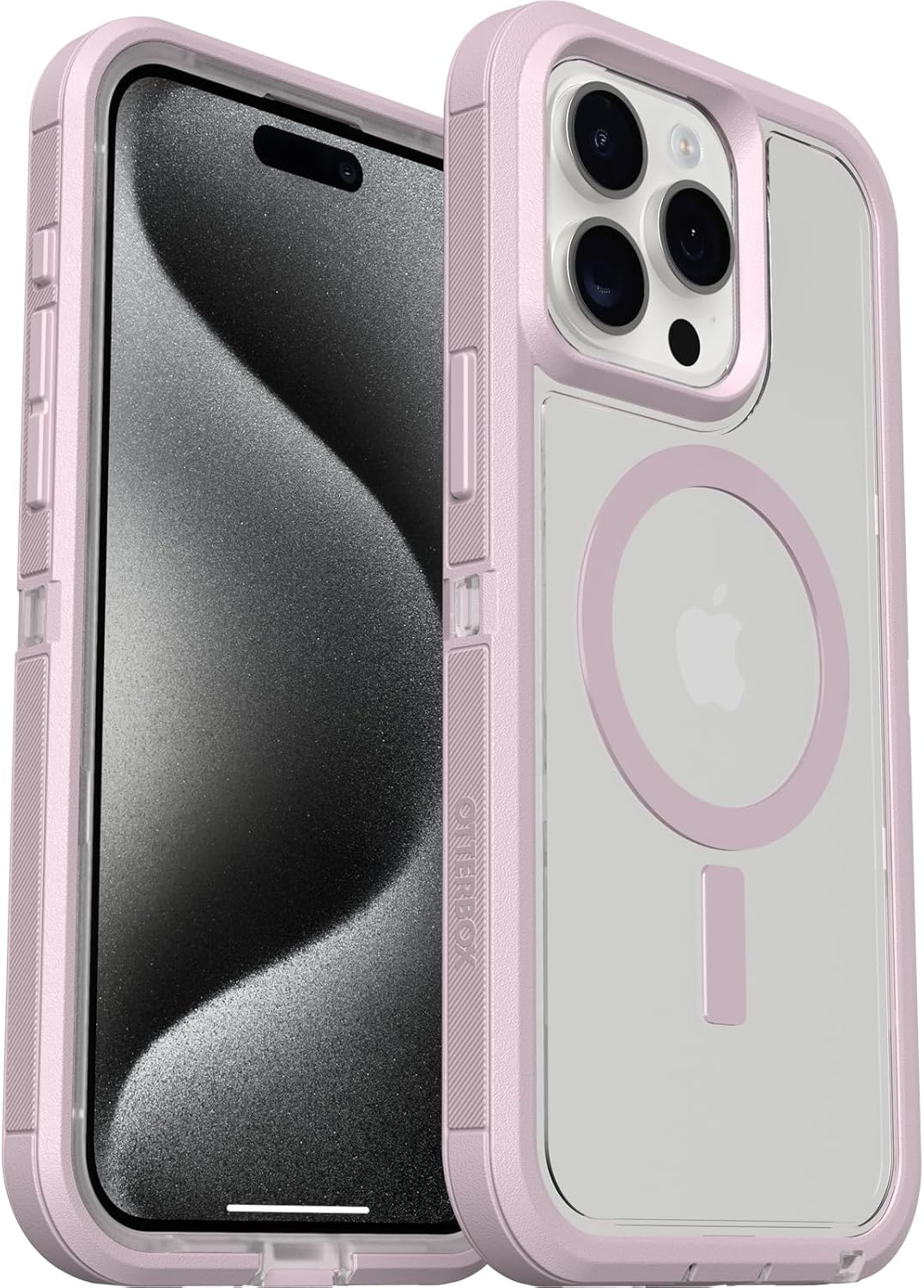 OtterBox DEFENDER SERIES XT Case for iPhone 15 Pro Max - Mountain Frost (Clear / Pink) (Certified Refurbished)