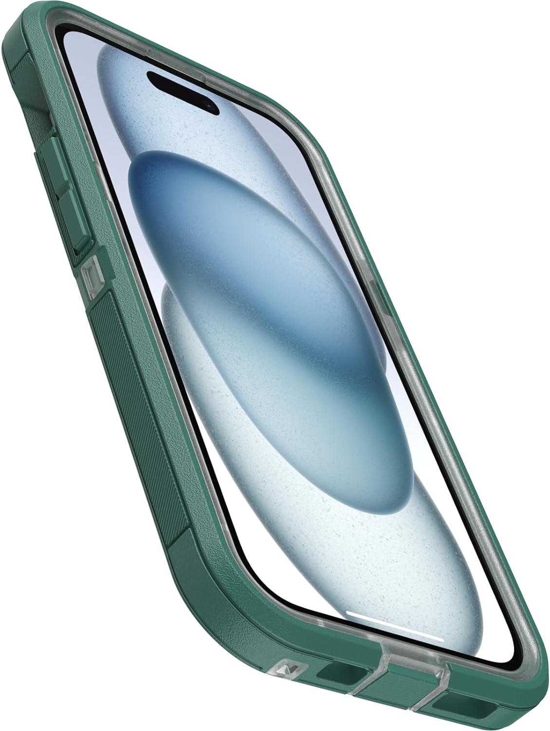 OtterBox DEFENDER SERIES XT Clear Case for iPhone 15 - Velvet Evergreen (Clear/Green) (Certified Refurbished)