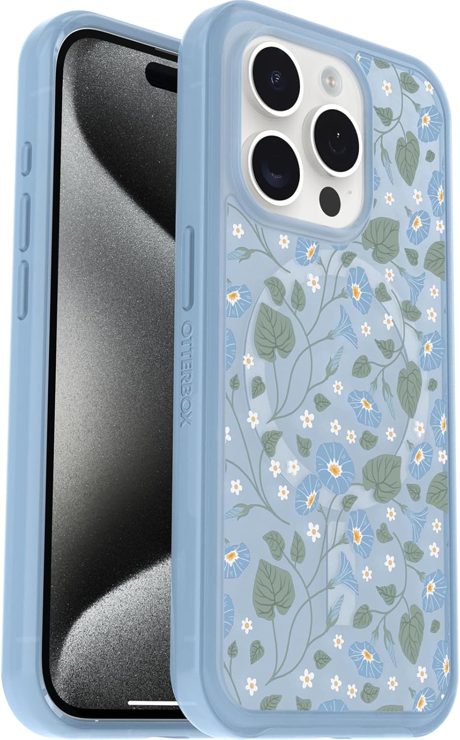OtterBox SYMMETRY SERIES Case for iPhone 15 Pro - Dawn Floral (Blue) (New)