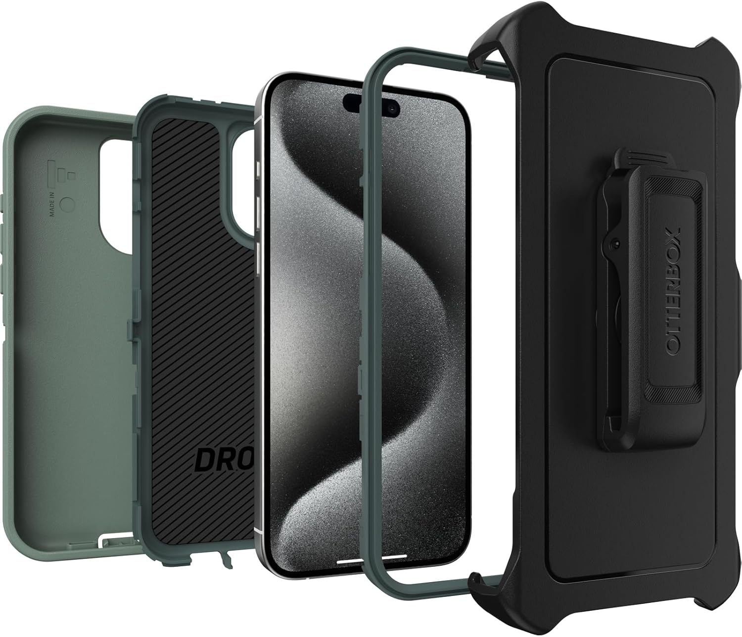 OtterBox DEFENDER SERIES Case for iPhone 15 Pro Max - Forest Ranger (Green) (New)