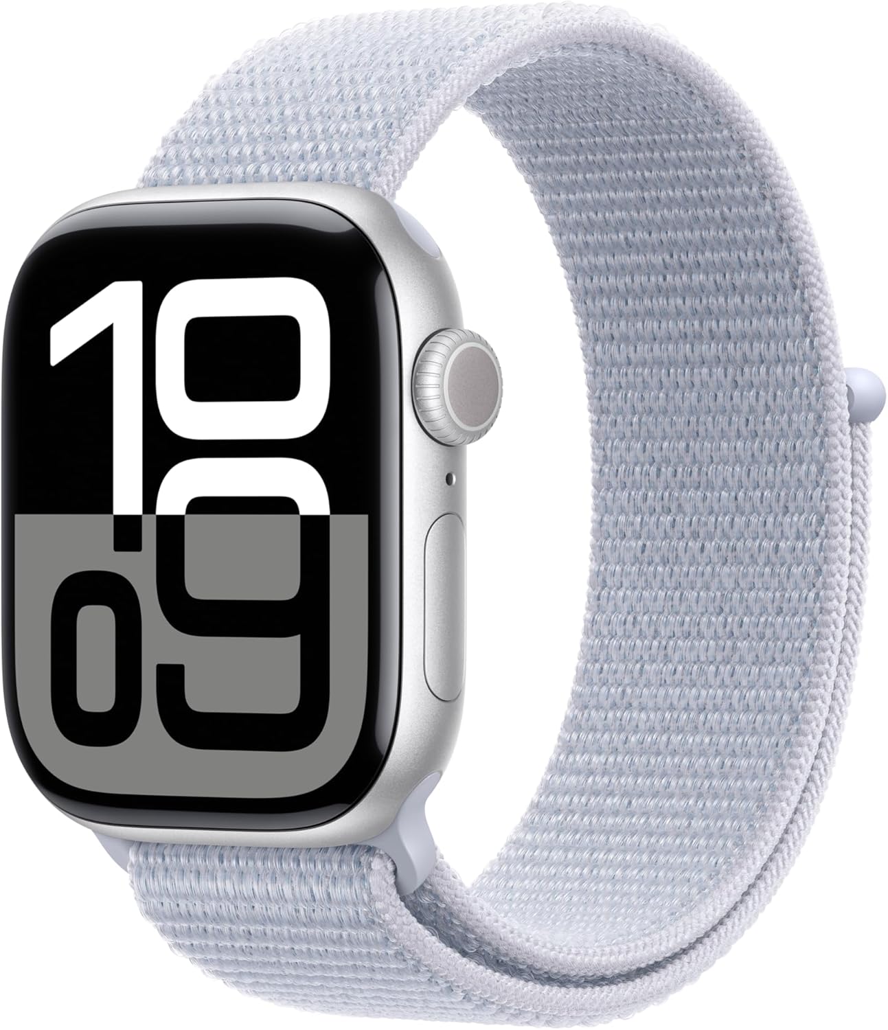 Apple Watch Series 10 (GPS+LTE) 42MM Silver Aluminum Case Blue Cloud Sport Loop (Certified Refurbished)