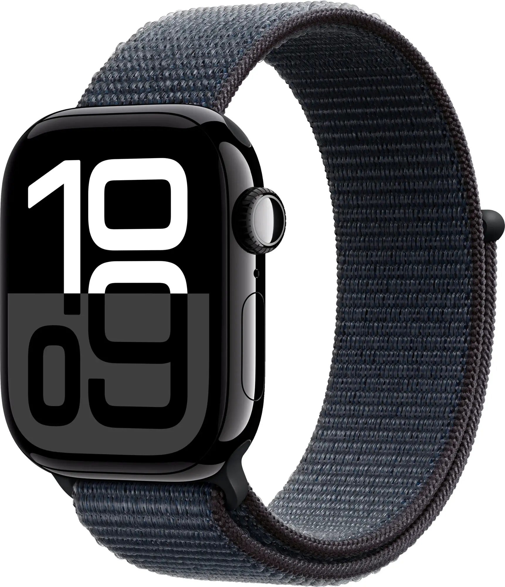 Apple Watch Series 10 (GPS+LTE) 42mm Jet Black Aluminum Case Black Sport Loop (Refurbished)