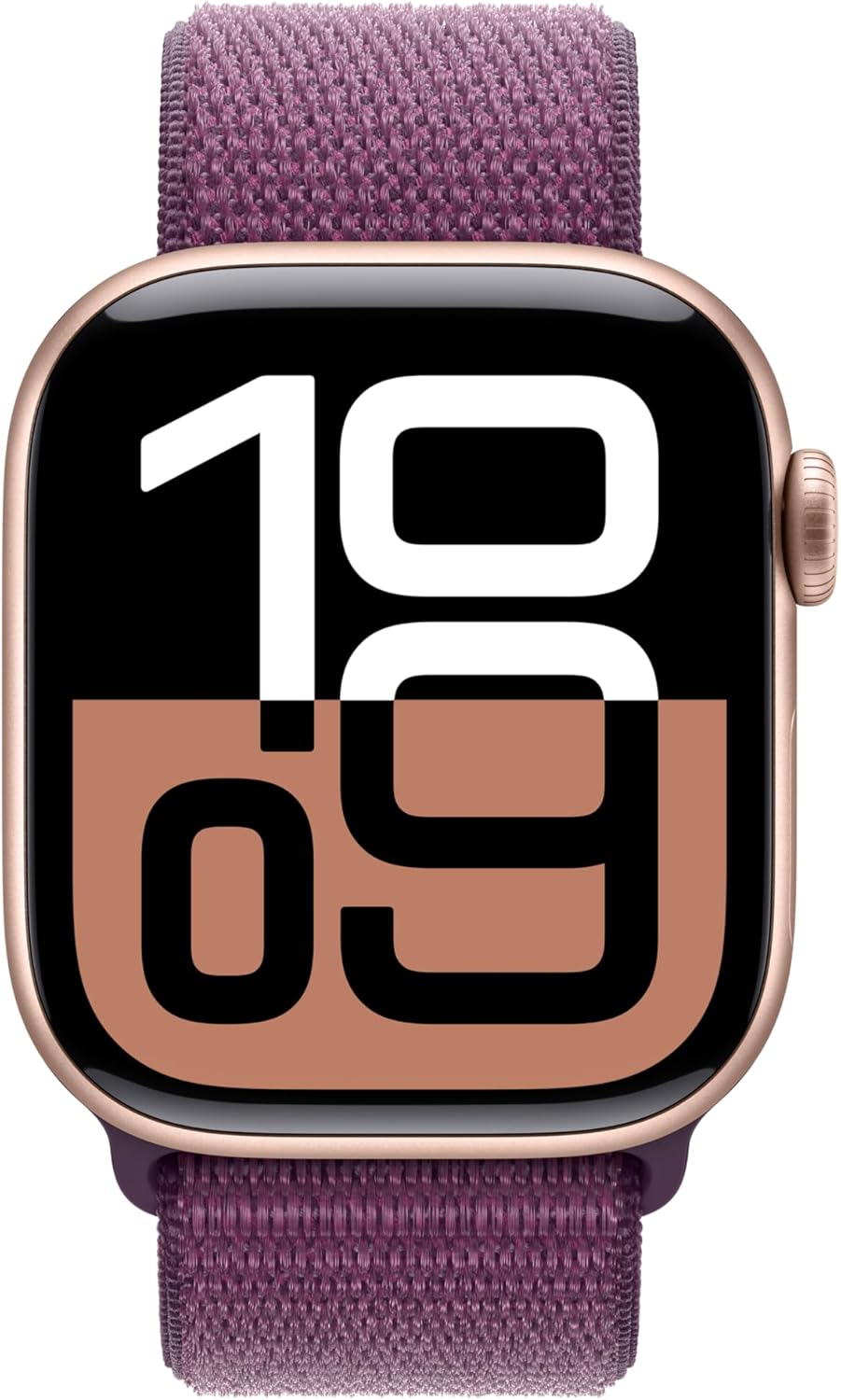 Apple Watch Series 10 (GPS+LTE) 42MM Rose Gold Aluminum Case Plum Sport Loop (Certified Refurbished)