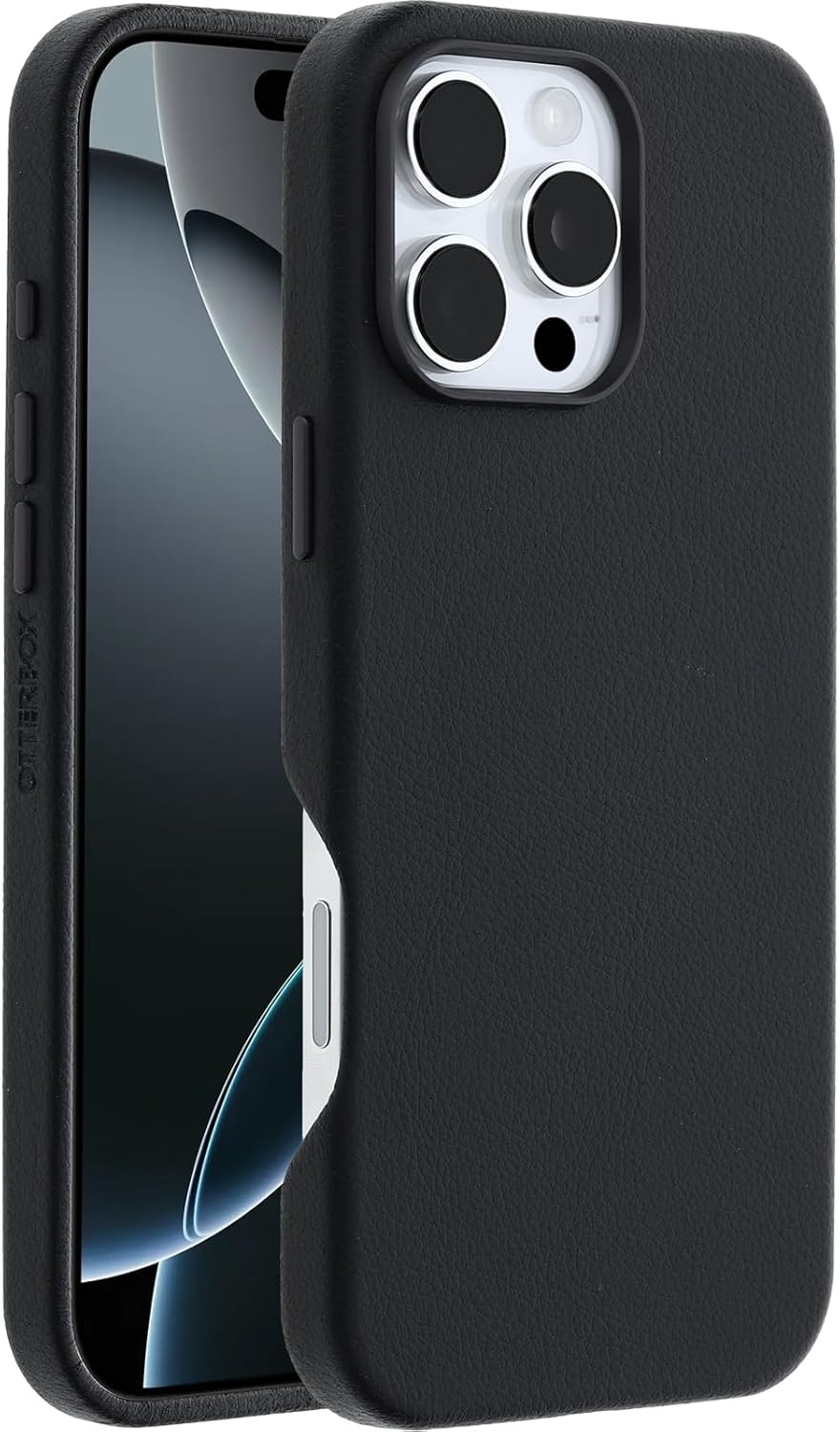 OtterBox SYMMETRY SERIES Cactus Leather Case for iPhone 16 Pro Max - Noir Ash (Black) (Certified Refurbished)