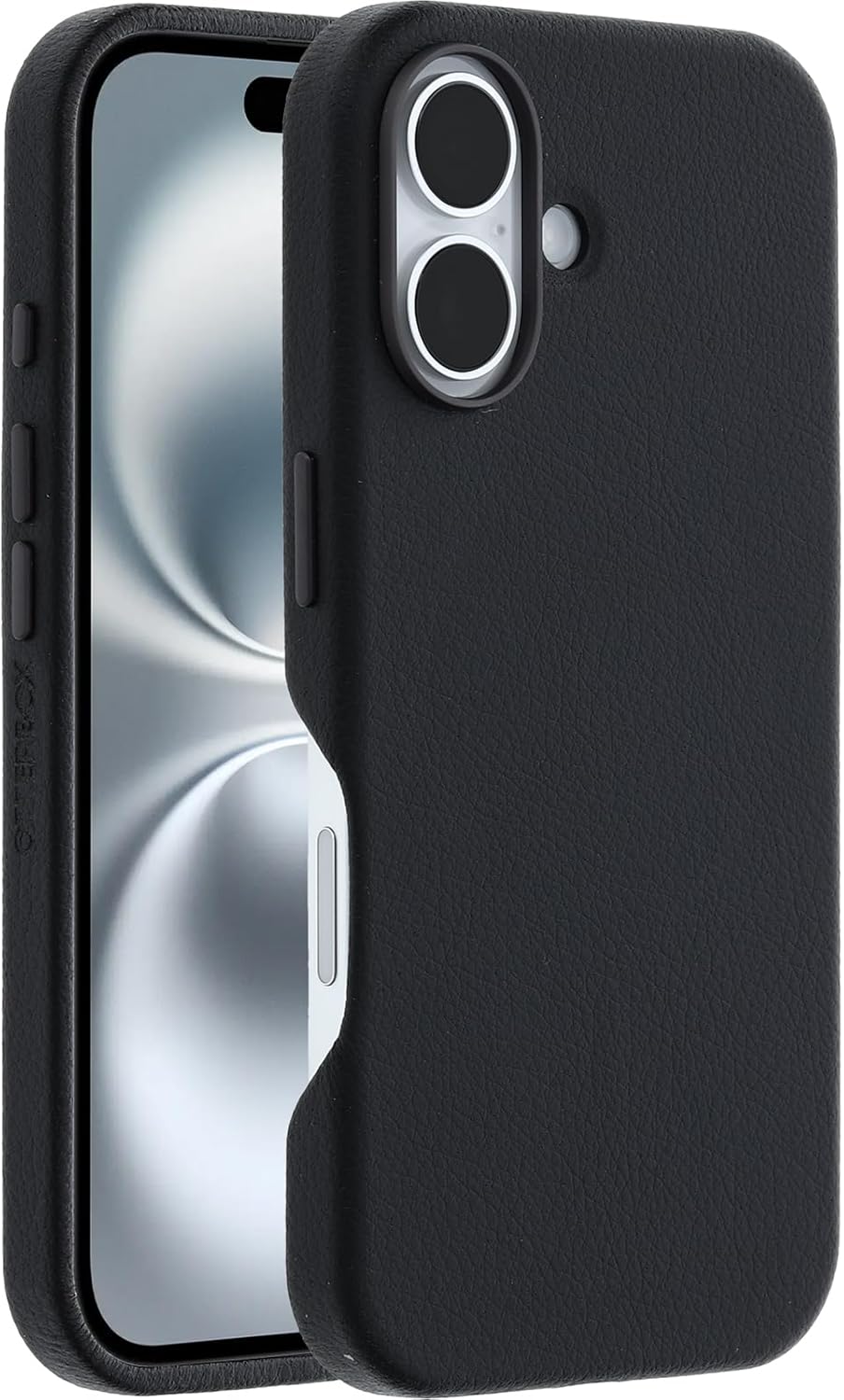 OtterBox SYMMETRY SERIES Cactus Leather Case for iPhone 16 Plus - Noir Ash (Black) (Certified Refurbished)