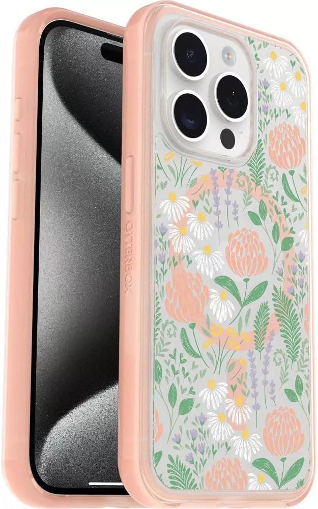 OtterBox SYMMETRY SERIES Clear Case for iPhone 16 Pro - Peachy Bloom (Certified Refurbished)