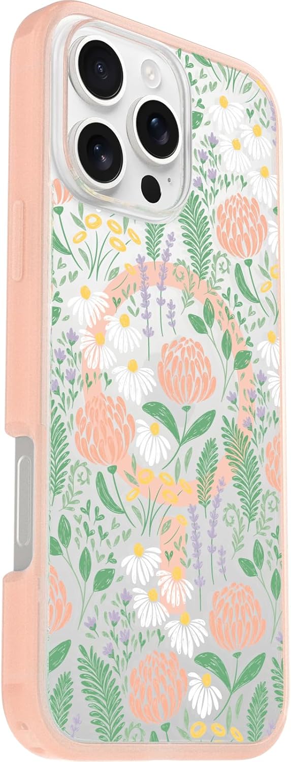 OtterBox SYMMETRY SERIES Clear Case for MagSafe iPhone 16 Pro Max - Peachy Bloom (Certified Refurbished)